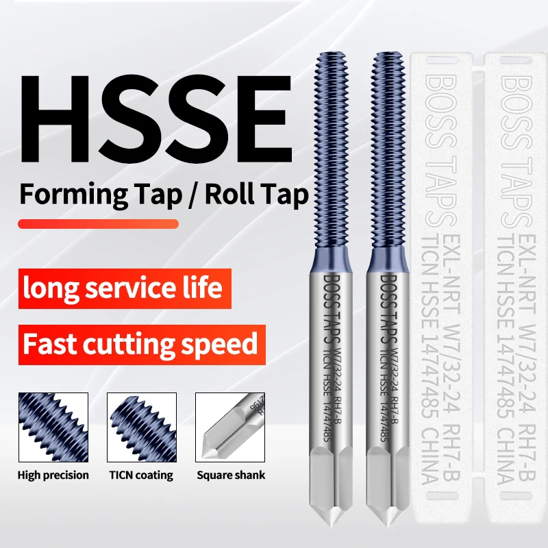 BOSS TAPS HSSE-M42 JIS Standard Roll Forming Tap W 1/8 5/32 3/16 7/32 1/4 5/16 3/8 7/16 1/2 Machine Screw Thread Taps