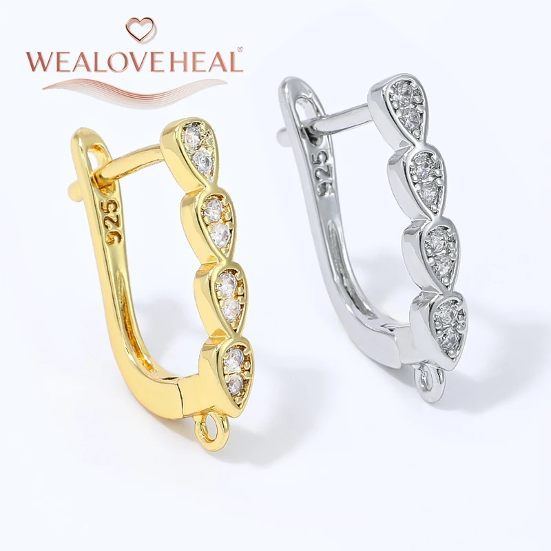 schmuckherstellung zubehör, 18K Vergoldete Messing-Ohrringhaken mit Mehrfach-Tropfenform, Micro-Pavé-CZ und Öse für DIY-Hängeohrringe, Schmuckherstellungszubehör – Detail 16