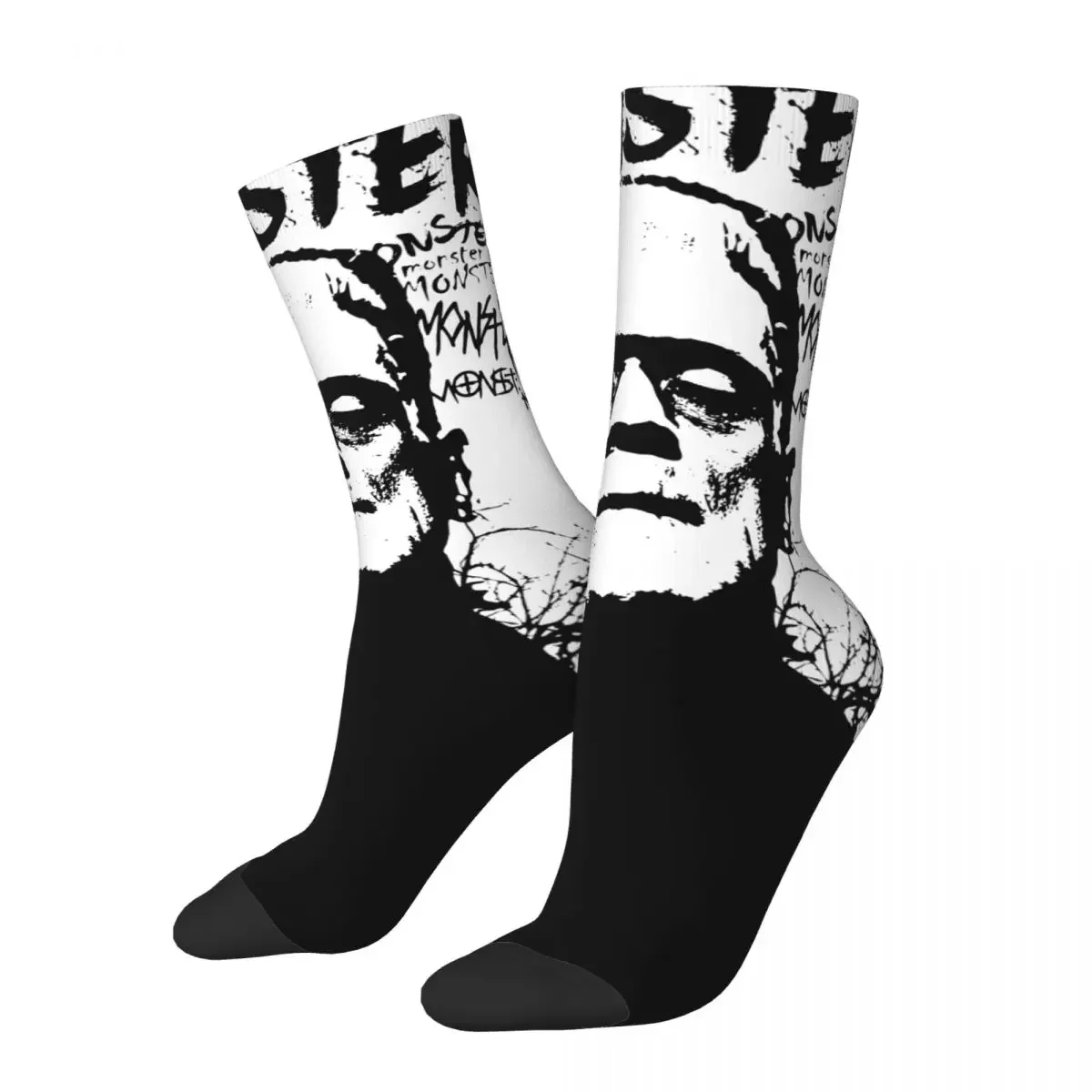 Winter Warm Harajuku Women Men Monster Frankenstein Socks Classic Halloween Karloff Dracula Horror Non-slip Skateboard Socks