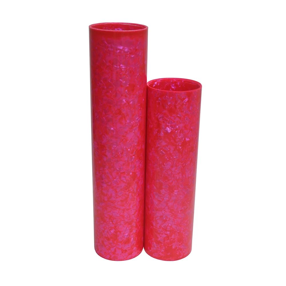 2Pcs Guge 0.46mm Drum Wrap Musical Instrument Deco Sheet 10x60'' and 16x60'' Pearl Pink