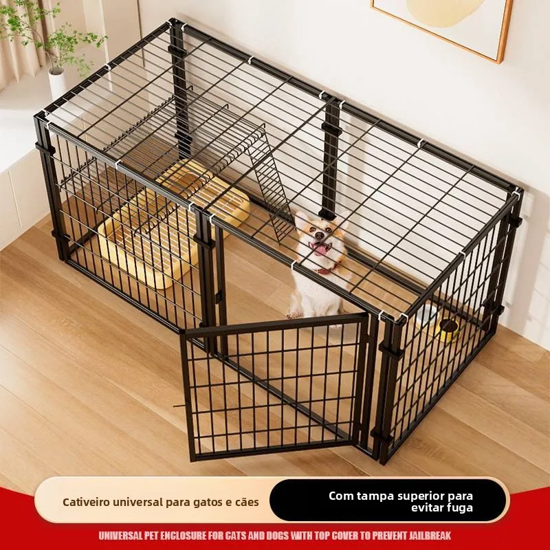 indoor-dog-cage-villa-integrated-large-free-space-rabbit-cage-top-anti-escape-fence-simple-installation-easy-cleaning