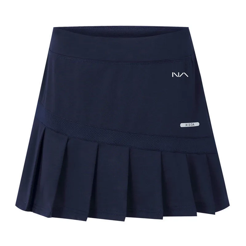 

Women's sports short skirt quick drying badminton tennis pants skirt fake two pieces fitness running marathon half pleated skirt