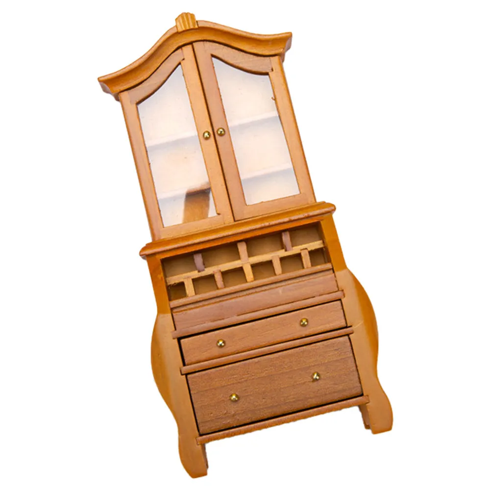 

Miniature Bookshelf Wooden Dollhouse Furniture 1:12 Scale Tiny House Book Shelves Mini Cabinet Storage Decor Kitchen Miniatures