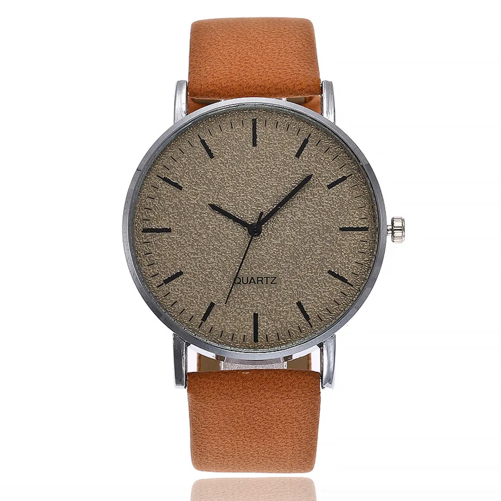 Montre-bracelet en cuir Ultra mince pour hommes, à Quartz, décontractée, verte, sans marque, à la mode