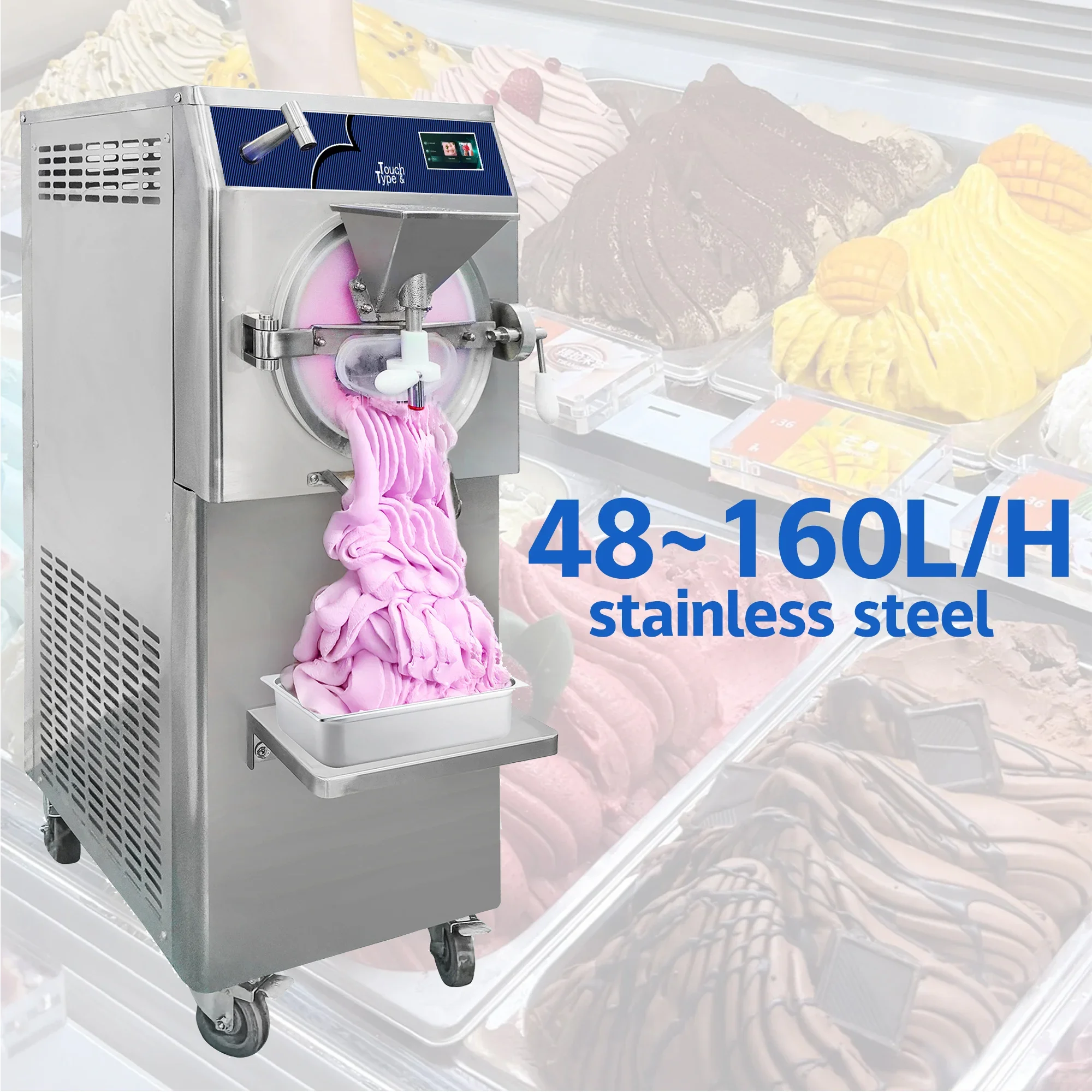 CHKJ  Mvckyi 56L/H Artisan Italian Ice Cream Maker Gelato Batch Freezer Maquina De Helados Commercial Hard Ice Cream Machine for