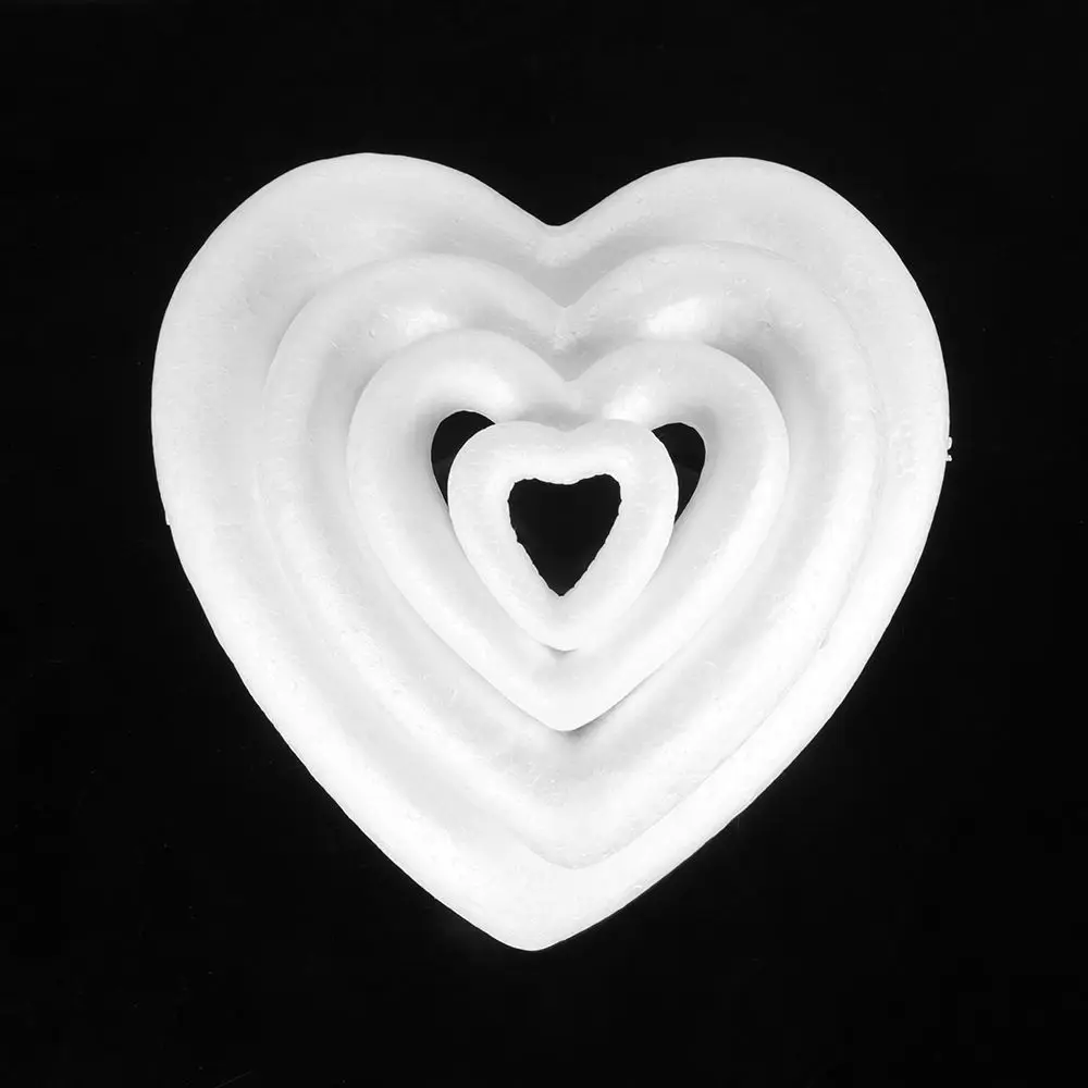 Wedding Valentine\'s Day Foam Ball White Hollow Heart Ornament Crafts Heart-shaped For DIY Christmas Party Decoration Supplies