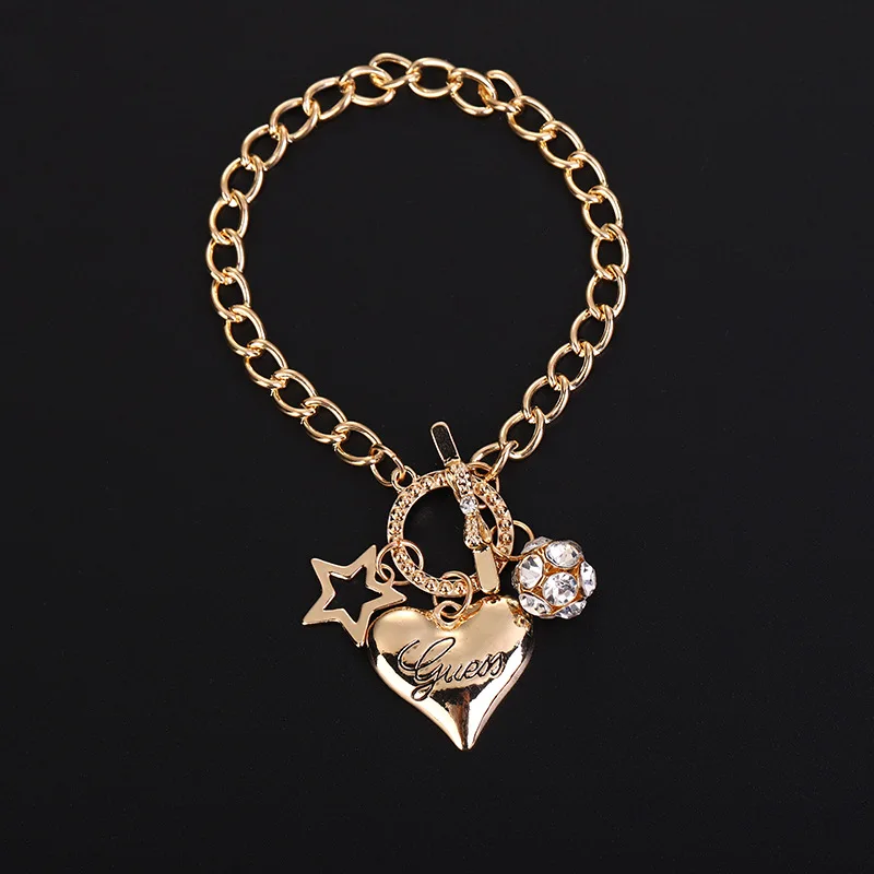 New Arrival Love Heart Charms Bracelets for Women Gold Silver Color Bracelet Bangle Jewelry Europe American Style Gift image 5