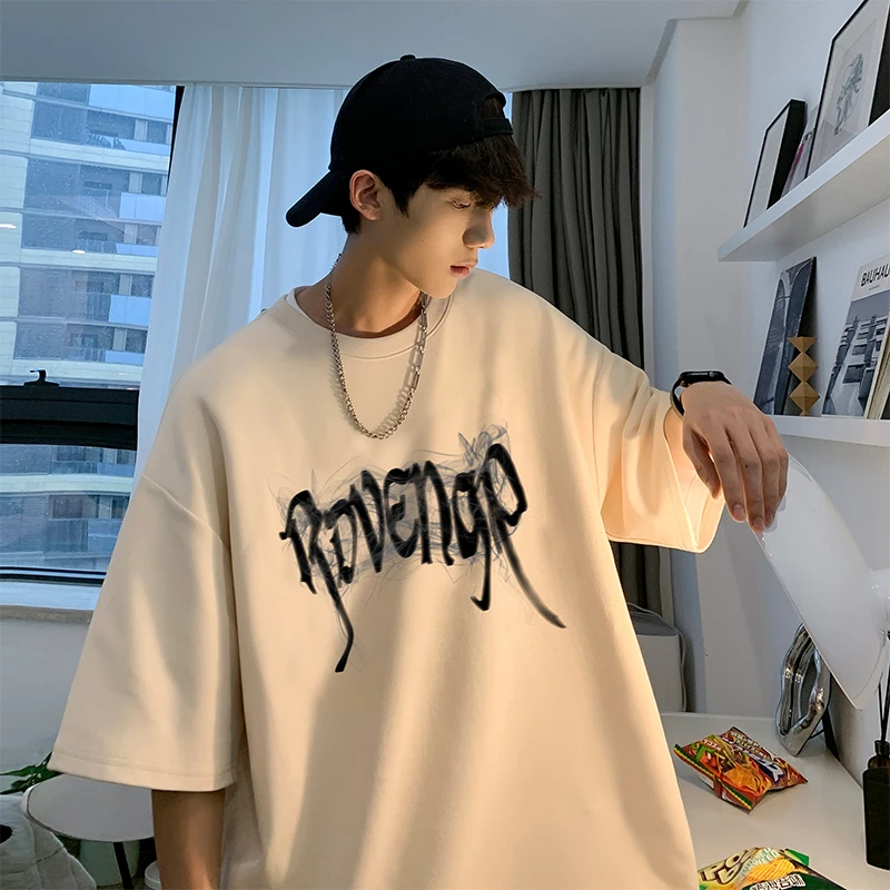 Men's T Shirt Oversized Casual Summer Wear Black 5XL Cotton T-shirts for Men Chinese elements Print Mens Tee Shirts New Clothes