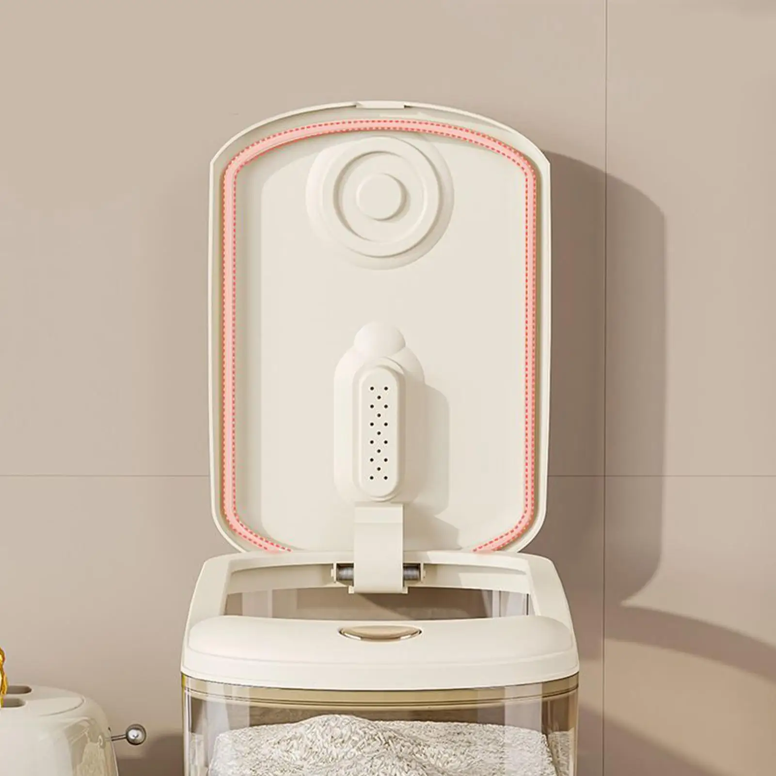 

Rice Container 10kg Capacity Airtight Food Storage Bin With Measuring Cup Multipurpose Rice Bin For Home Kitchen Pantry