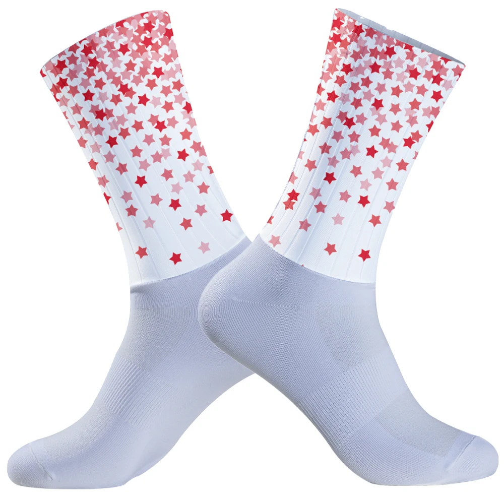 Calcetines de ciclismo profesionales para hombre y mujer, medias de compresión transpirables para deportes al aire libre, carreras y ciclismo de carretera, 1 par