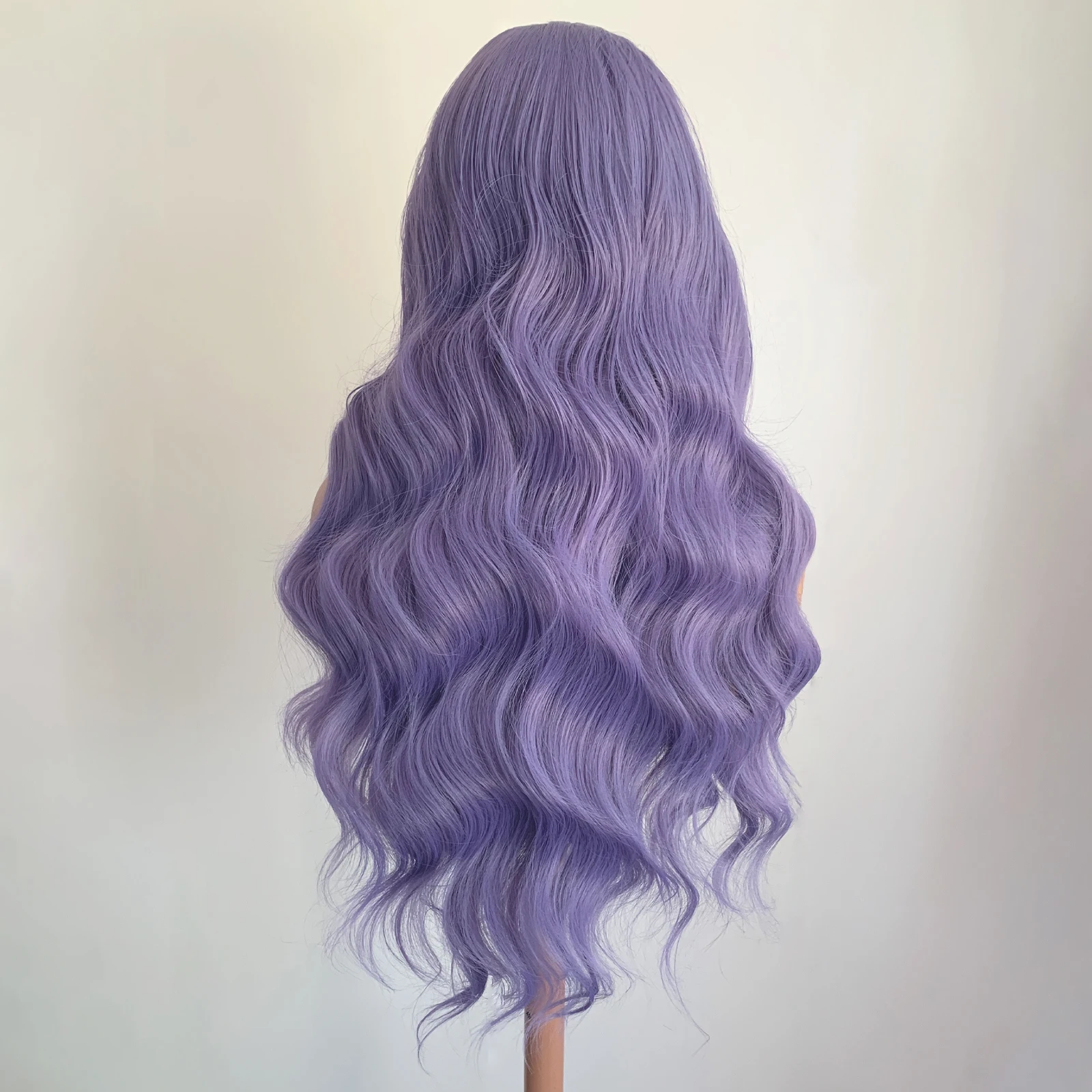 WIF Deep Lavender Purple Synthetic Wave Hair Cosplay Wig Body Wave Heat Fiber Lace Front Wigs Natural Hairline Women Makeup Hair