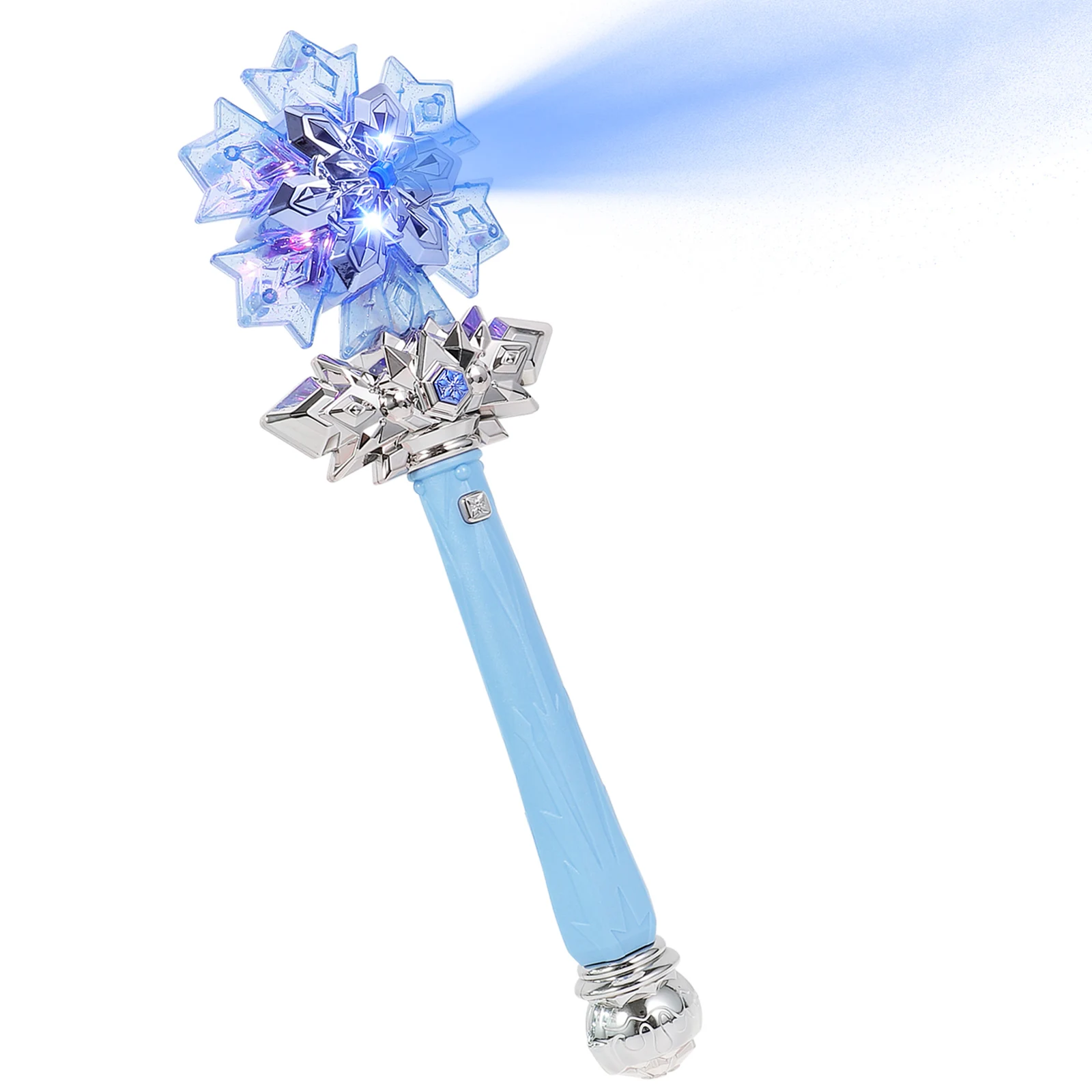 Baguette de flocon de neige lumineuse pour enfants, baguette de fée scintillante avec fonction de pulvérisation musicale, accessoire de fête, idéal pour les bas de cosplay