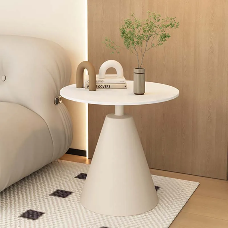 

Design Metal Side Table Living Room Aesthetic Modern Round Side Table White Luxury Balcony Mesa Auxiliar Salon Bedroom Furniture
