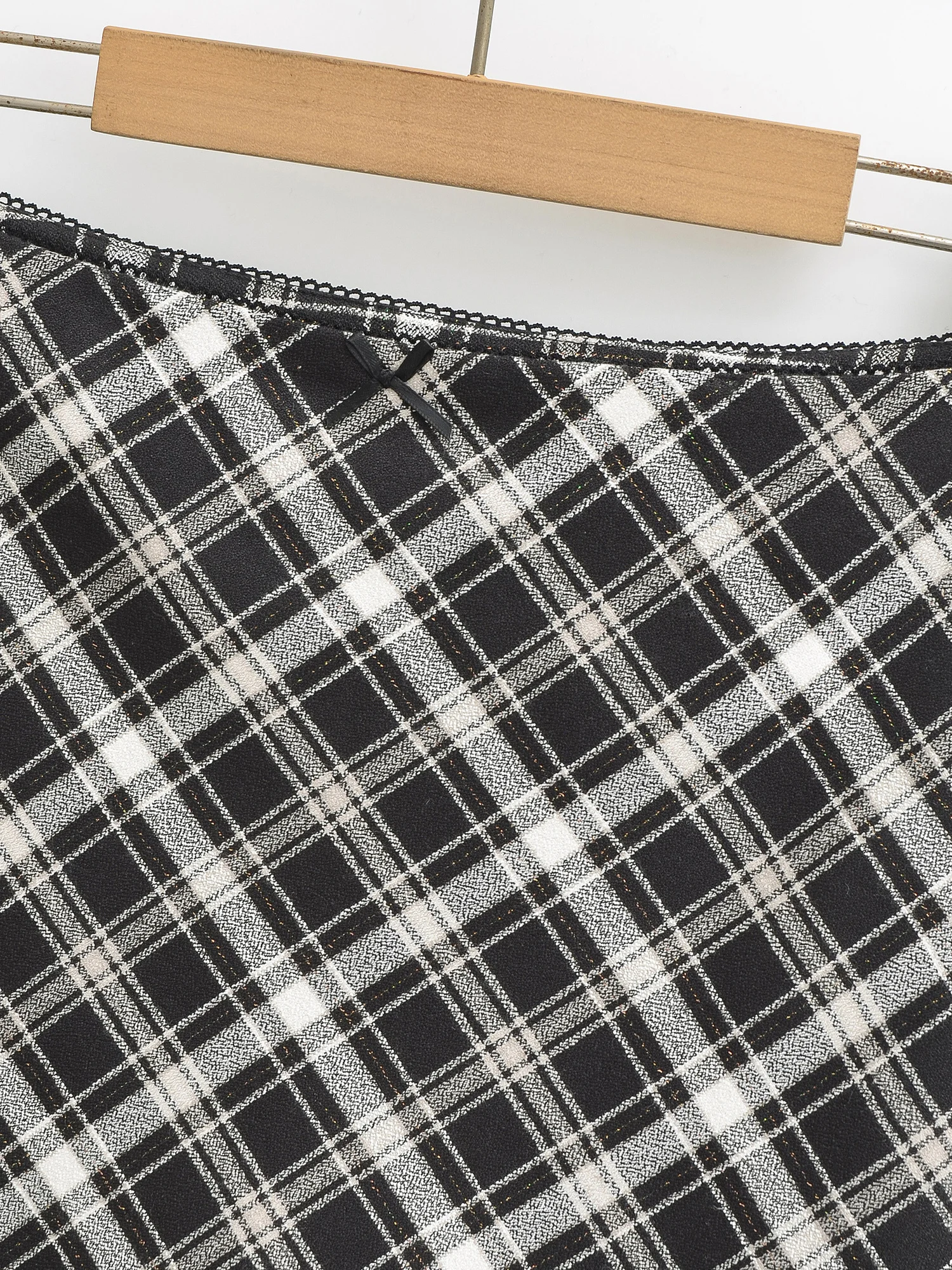 Falda acampanada a cuadros americana Retro para mujer Briti Sle previene la exposición Body una falda ort con nudo