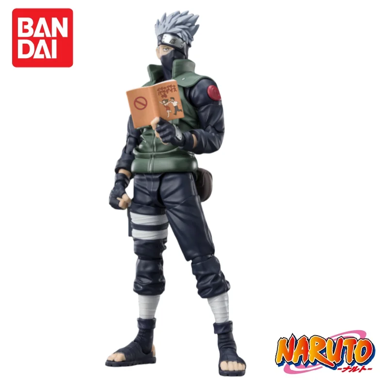 

In Stock Original Bandai Naruto Shippuden S.H.Figuarts Hatake Kakashi Renowned Writing Wheel Eyed Hero Mobile Toys Prizes