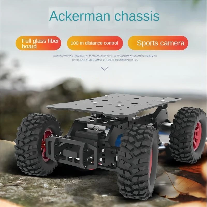 4-8KG Load 4WD Ackerman Robot Car Chassis with Encoder Motor Front Wheel Servo MG996 Steering Chassis Programmable Robot RC Tank