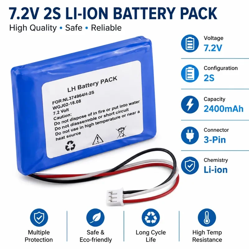 for NL374964H-2S 7.2V 1200mAh OTDR Rechargeable Battery Replacement
