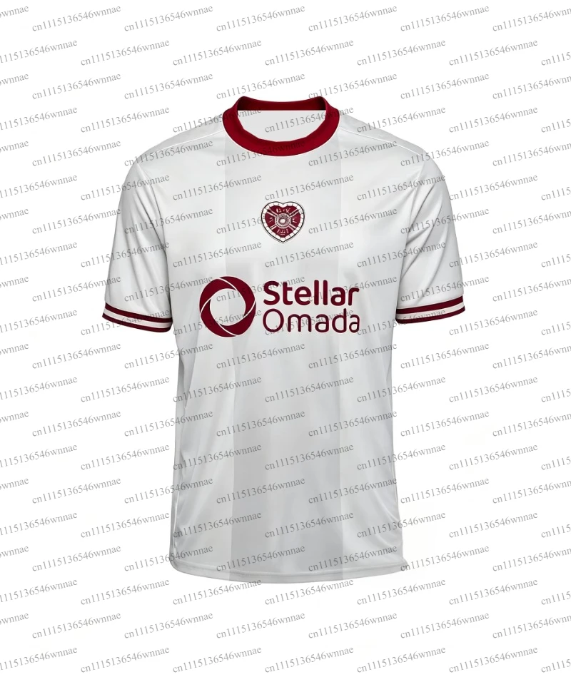 2026 Heart of Midlothian 3D Printed Football Jersey Men's Summer Quick Drying Short Sleeved T-shirt Family Matching Clothing