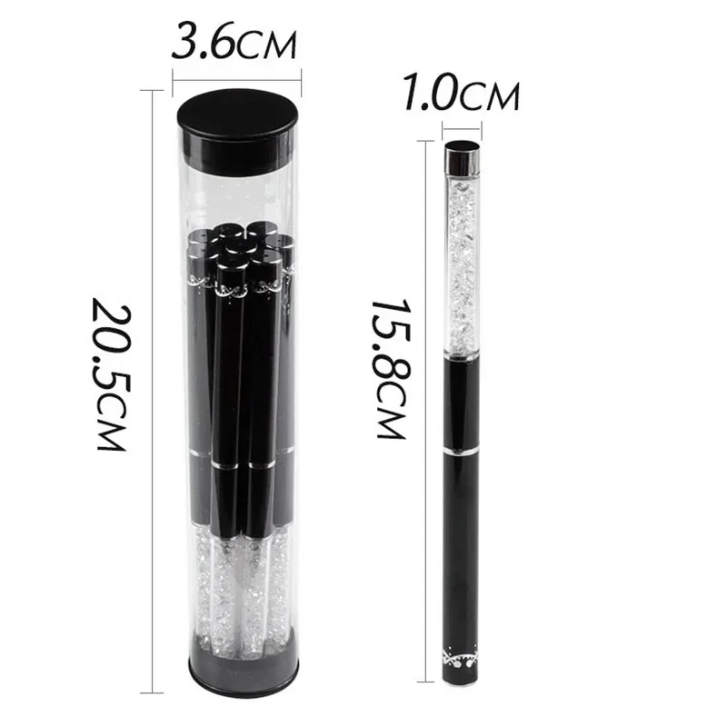 Set di pennelli per design artistico con asta di diamante per fototerapia, gel UV, kit di penne per nail art, strumento per manicure con penna da disegno per intaglio della linea delle unghie