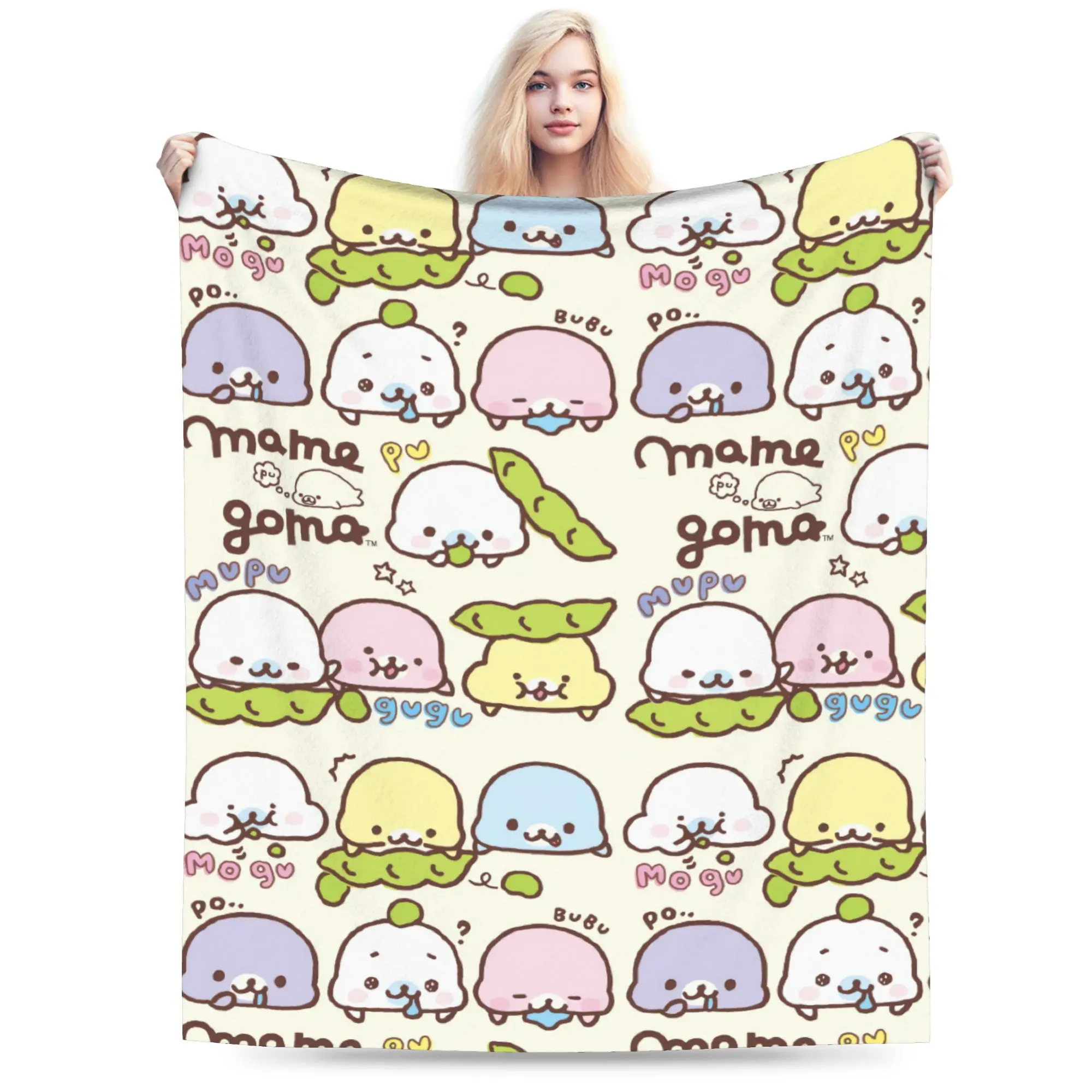 White Seal Strawberry Plush Blanket Boy Girl Mamegomas Flannel Throw Blanket For Living Room Warm Quality Bedspread Gift Idea