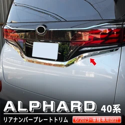 For Toyota Alphard Vellfire 40 Series 2023 Exterior Chrome Styling Accessories Stainless Steel Sticker Front No. Plate Garnish