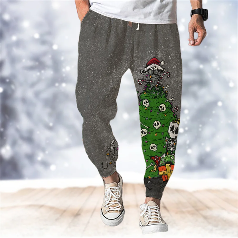 New Fall Men's Sweatpants, 3D Printed Christmas Pants, Casual Sweatpants, Youth Fashion Pants, Plus Big Size