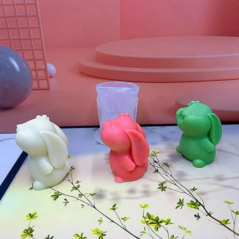 Silicone Mold Easter Bunny 3D Easter Candle Molds Cute Easter Rabbit Mold Easter Rabbit Mould Candle Mold Cake Decoration For