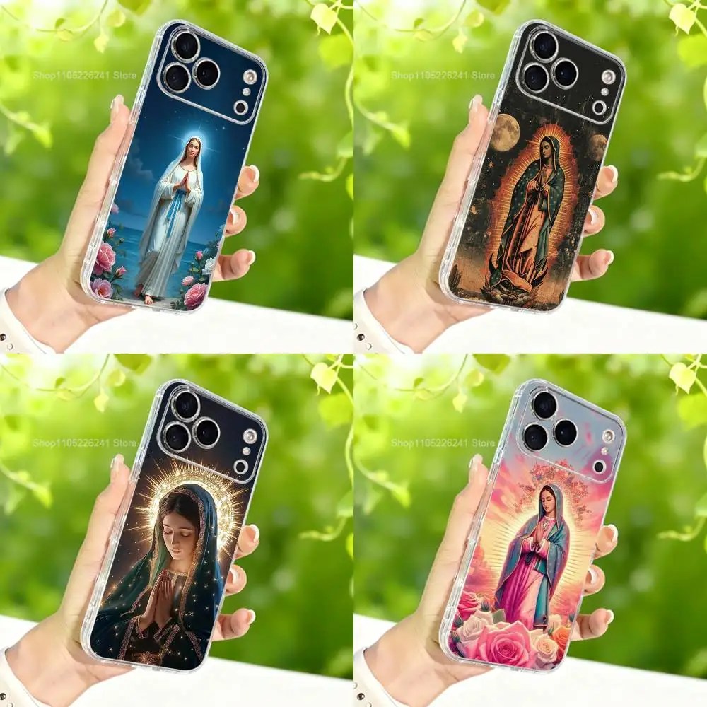 

Virgin De Belief Guadalupe Phone Case For iPhone 14,13,12,11,17,16,15,Pro,Max,Plus,X,XS,XR,SE,Mini Transparent Soft Cover