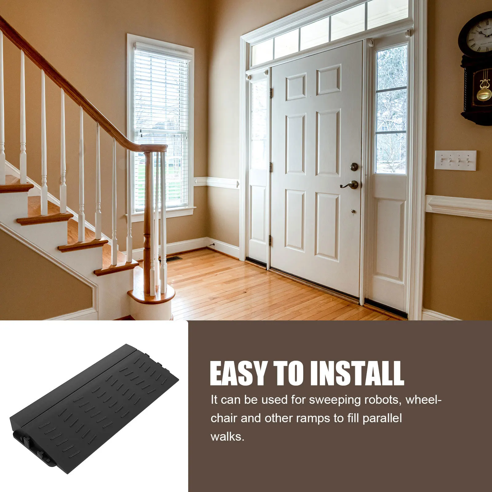 

Threshold Ramp 0.8 Inch Rise Durable Plastic Robot Vacuum Cleaner Curb Ramp Doorway Indoor Outdoor Entrance Wheelchair Threshold