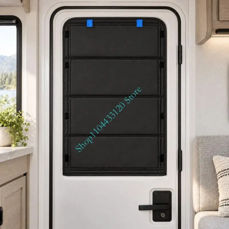Motorhome Door Window Cover, Door Window Shade with Foldable Fabric Construction for Parked Privacy, Reduced Direct Sunlight,