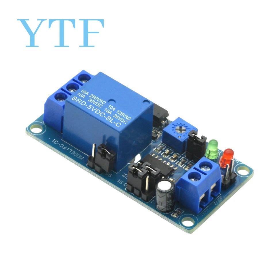 DC 5V/12V Time Relay Module Normal Open Time Delay Relay Control Switch Adjustable Potentiometer LED Indicator