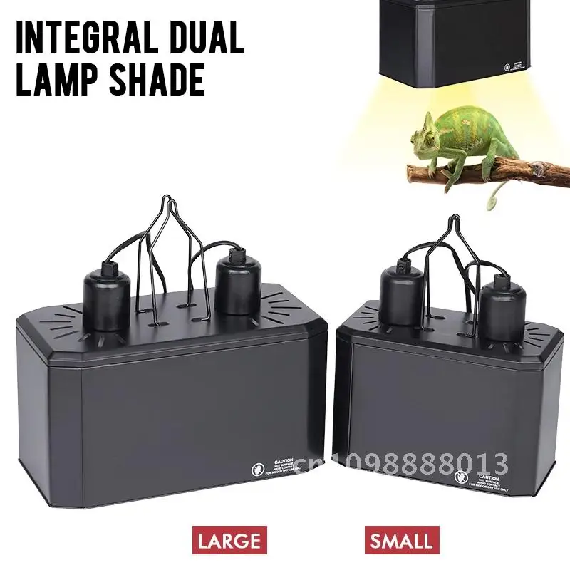

New Integral Dual Lampshade Reptile Heat Lamp Fixture For Terrarium Reptile Tortoise And Habitat