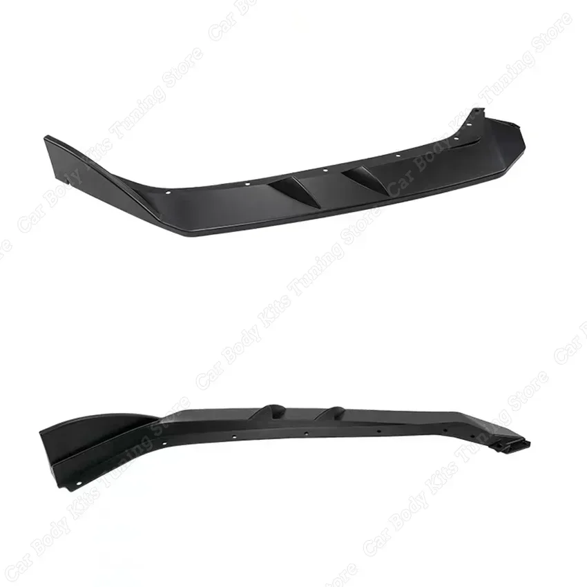 Car Front Bumper Lip Spoiler Cover Trim For Chevrolet Corvette C8 Z51 2020 2021 2022 2023+ Gloss Black Exterior Modification