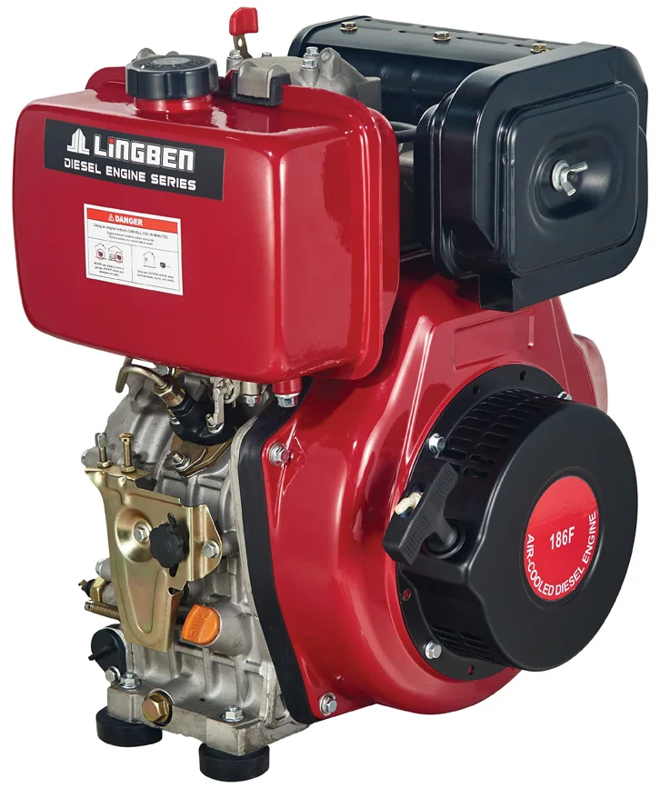 Lingben China Zhejiang 10hp recoil/electric diesel engine 4 stroke LB186FA