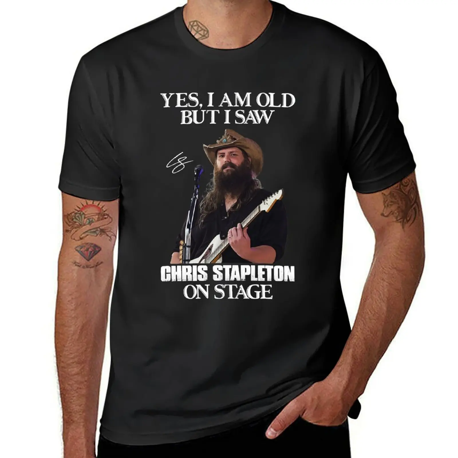 

Music Vintage Yes Im Old But I Saw Chris Rock Stapleton On Stage Graphic For Fans T-Shirt sublime anime clothes t shirts men