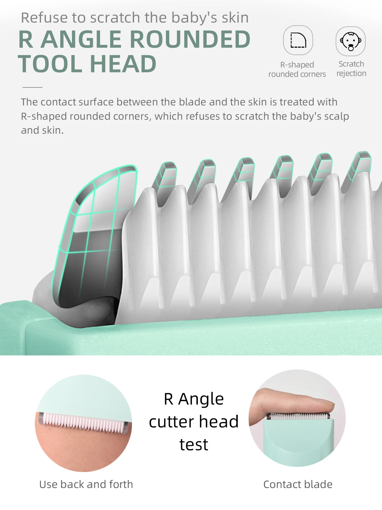 ماكينة قص الشعر الكهربائية للأطفال من Kemei، ماكينة تشذيب شعر آمنة وهادئة للأطفال، مقاومة للماء وقابلة لإعادة الشحن، شفرة سيراميك