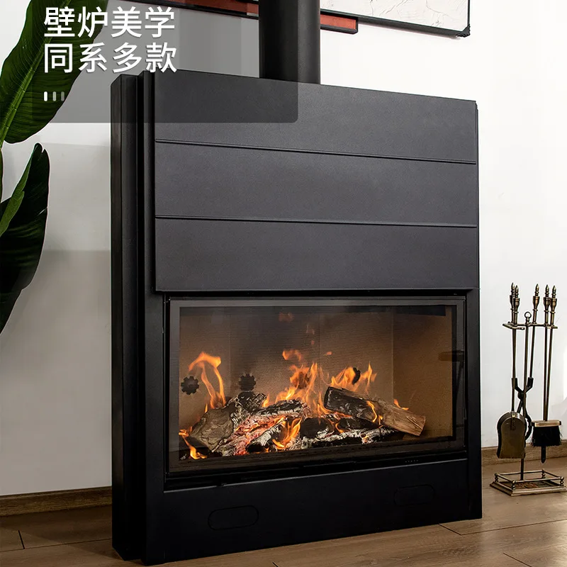 باب منزلق مدفأة من الخشب الحقيقي على الطراز الأوروبي فيلا مستقلة لحرق الخشب عالي الكربون #1