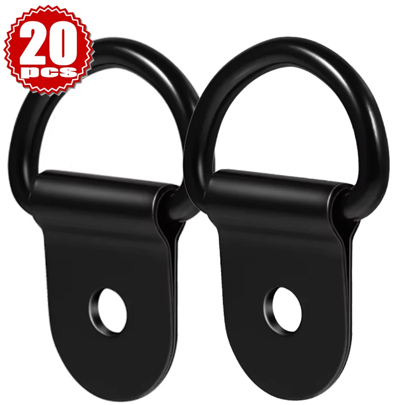 D Shape Pull Hooks Tie Down Anchor Ring Iron Stainless Steel Cargo Tie Down Ring for Truck Trailers RV Boats Accessories