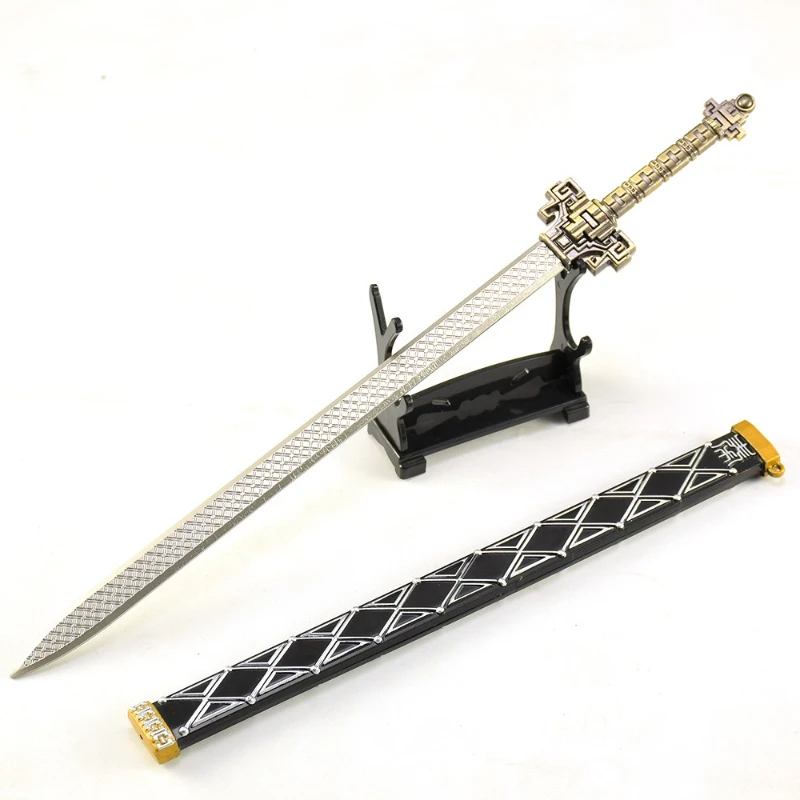 30cm/11.81in 진의 달 주변기기 Tianwen 검 중국 무술 무기 애니메이션 검 금속 모델 데스크탑 공예 장식품