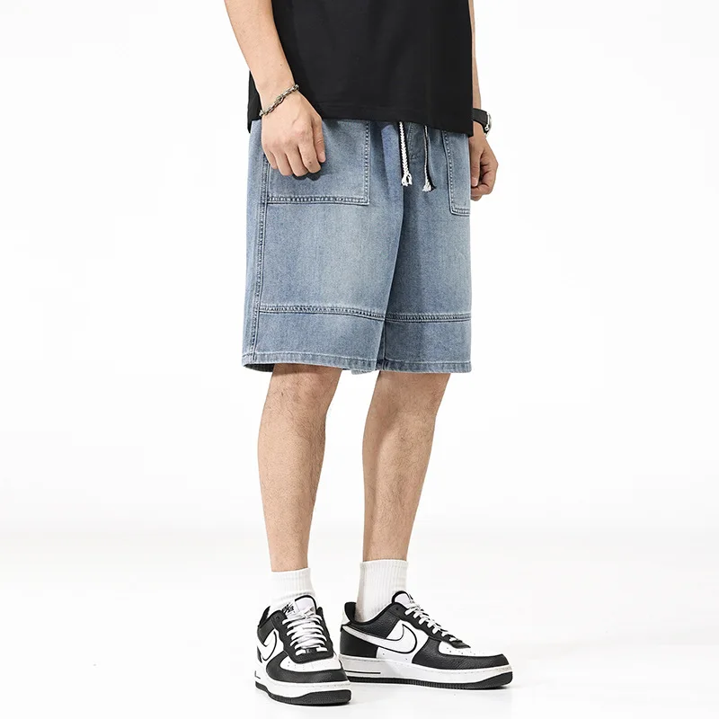 良質の夏のファッションメンズカーゴショーツ夏のファッション弾性ウエストマルチポケット S-5XL 大きいサイズパッチワークジーンズショーツ