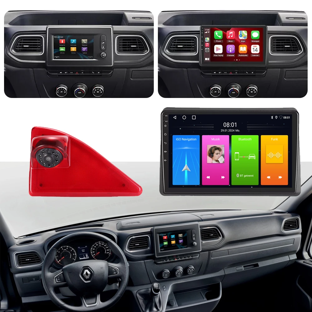 Android Car radio Navigation GPS+Car reverse camera for Vauxhall Opel Movano B Kasten Kipper X62 Pritsche Fahrgestell 2010-2023