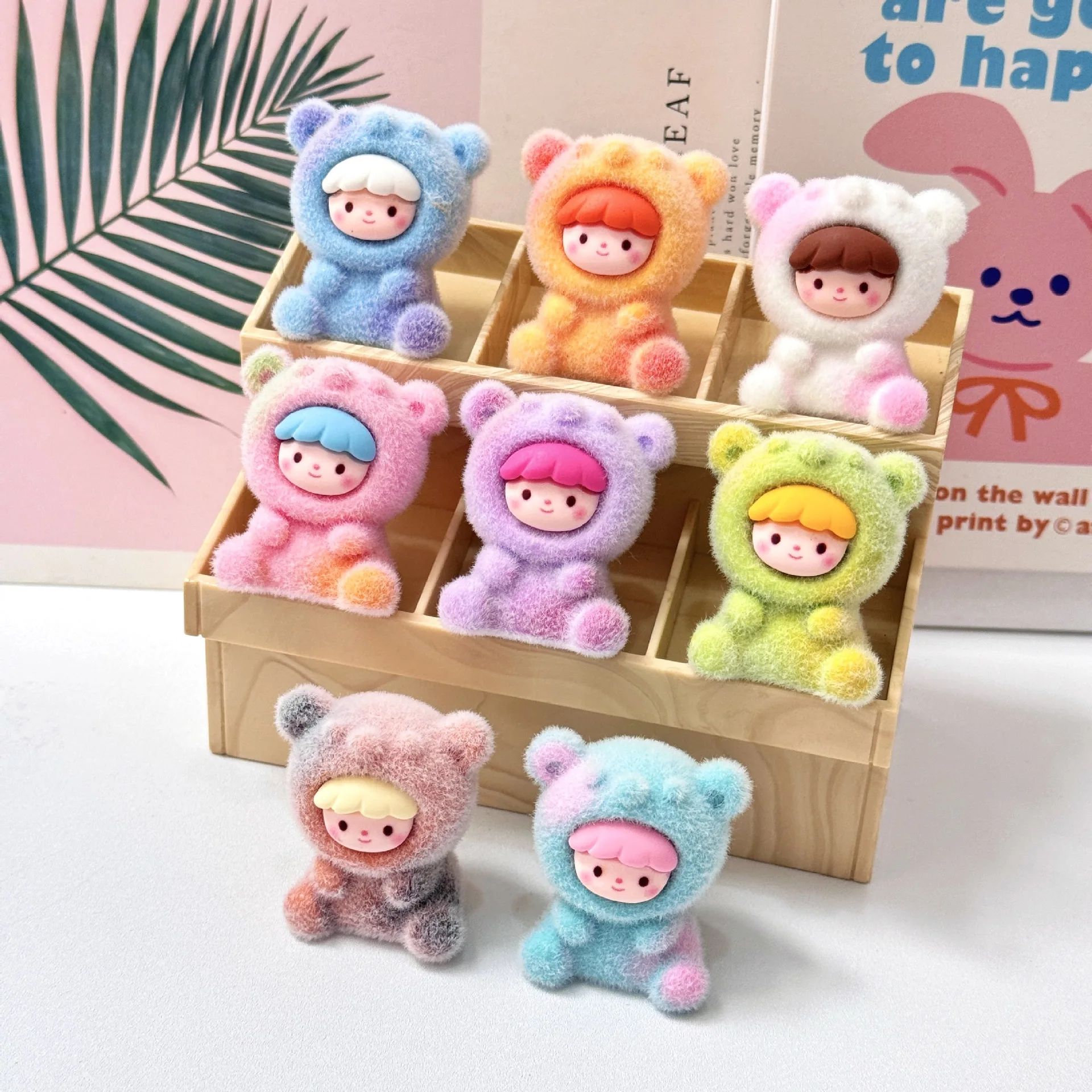 

8Pcs/Set Cartoon Bear Doll Resin Accessories DIY Micro Landscape Desktop Ornaments Small Ornaments Toys Children's Gifts