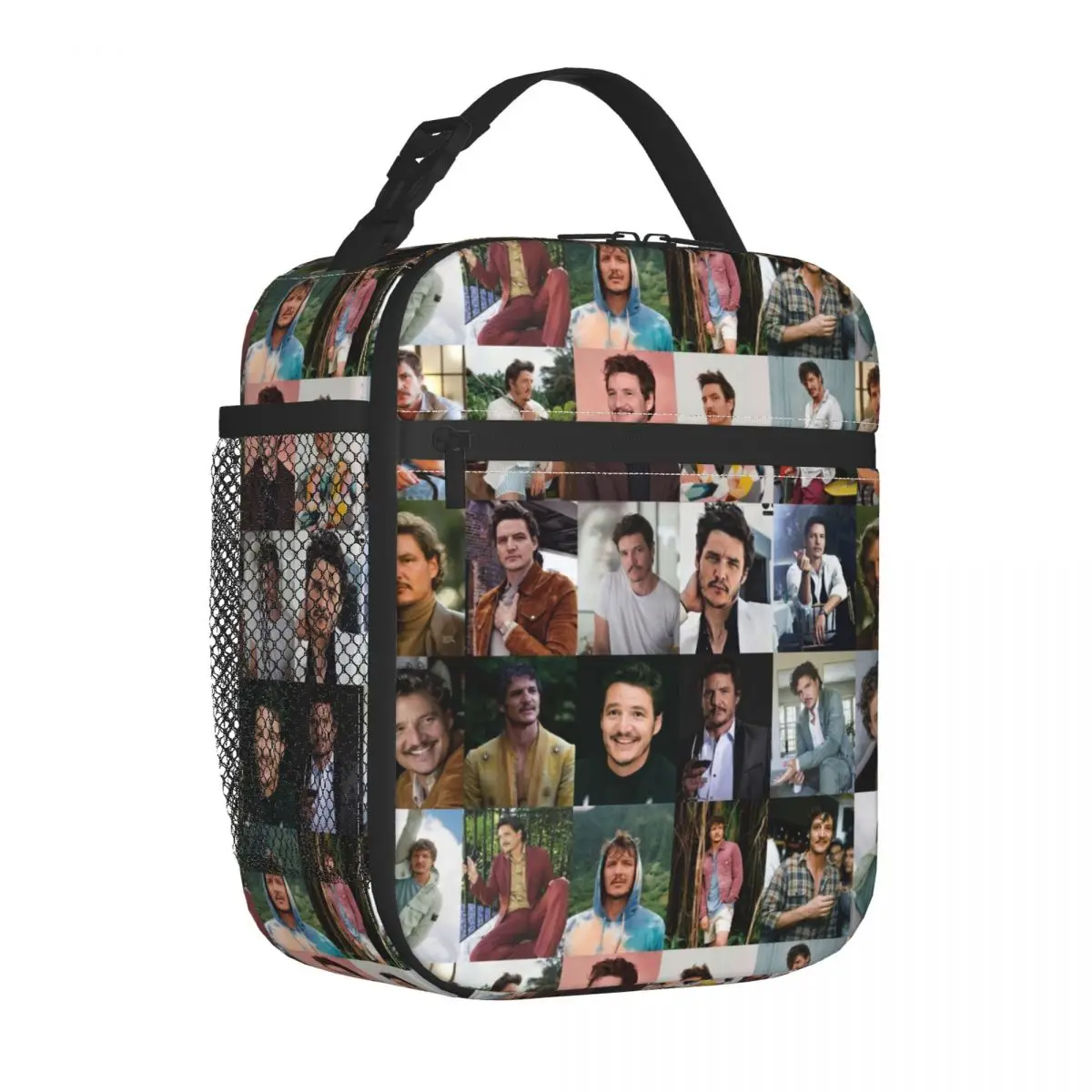 

Pedro Pascal Actor Collage Insulated Lunch Bag Large Lunch Container Cooler Bag Tote Lunch Box Office Travel Men Women