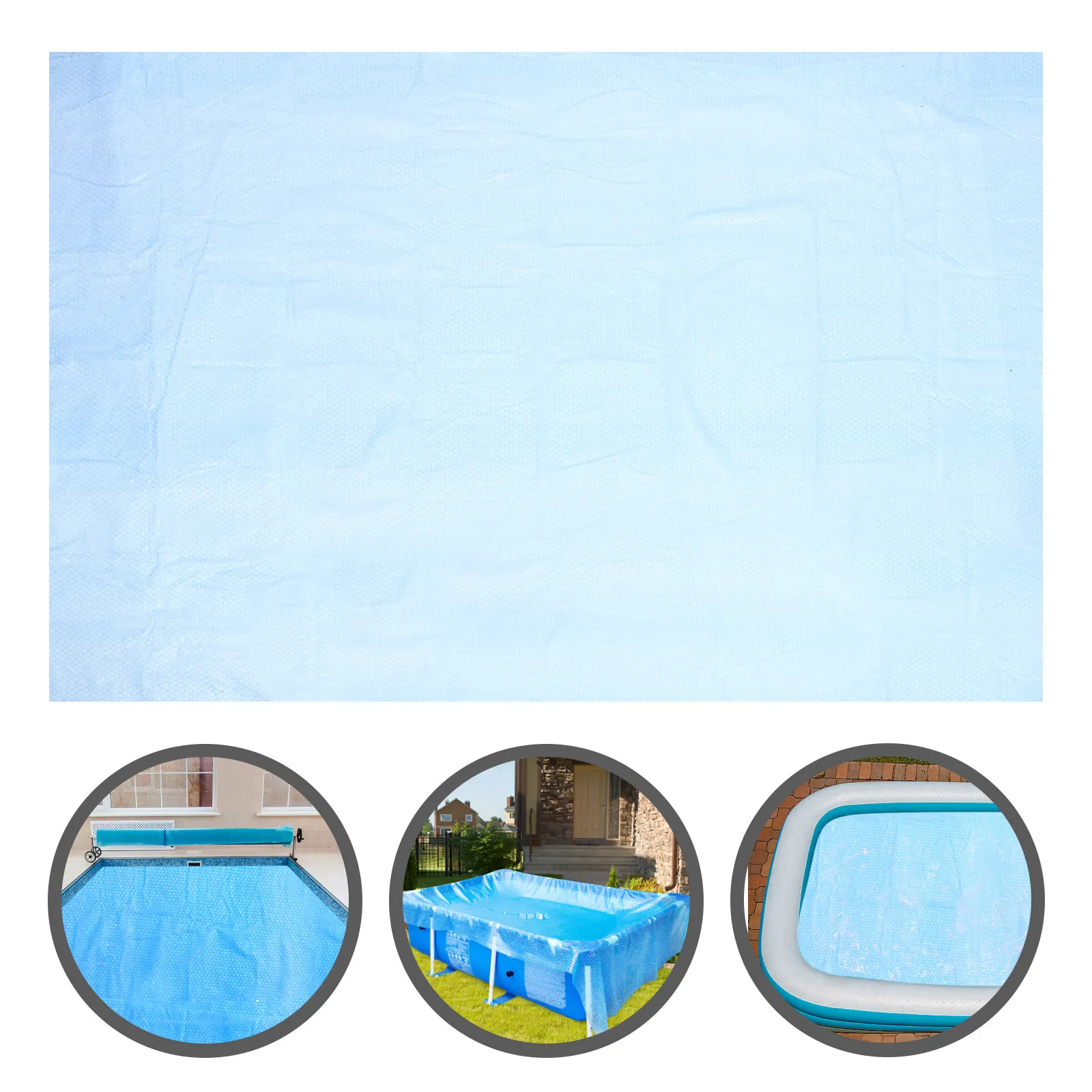 

Inflatable Pool Bubble Cover Pe Rectangular Insulation Layer Swimming Pool Protective Film Outdoor Cover Reduce Heat Loss