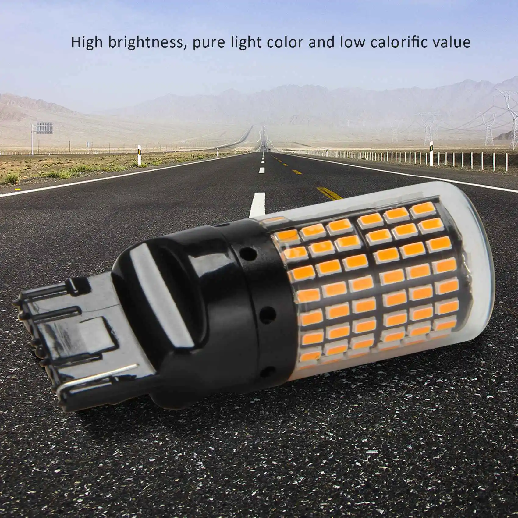 2Pcs Super Bright Canbus T20 7440 W21W Wy21W 144-Smd Reverse Light Turn Signal Light Error Free No Hyper Flash T20 7440 Led