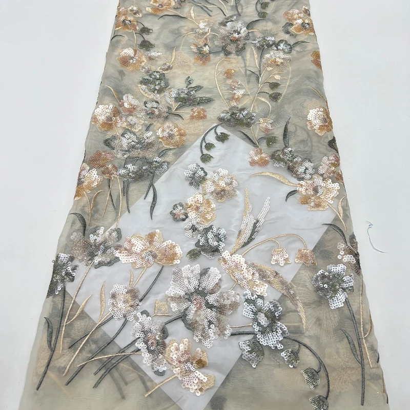 Роскошная французская кружевная сетка, высококачественные африканские блестки, цветы и блестки, нигерийское кружевное платье с вышивкой.
