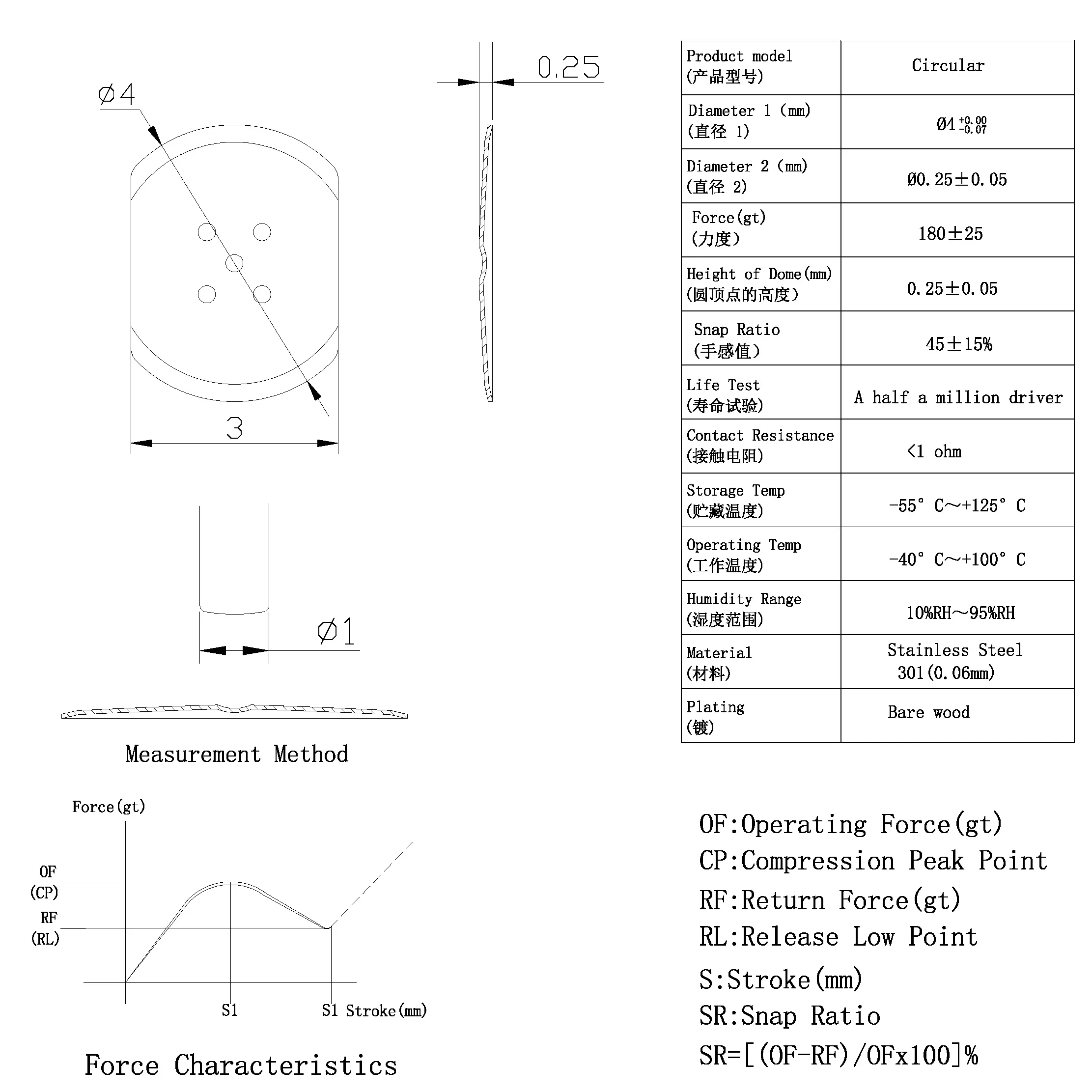 100pcs Elliptical with dots Metal dome Metal Shrapnel Reset Switch Touch Switch Micro Switch Membrane Switch