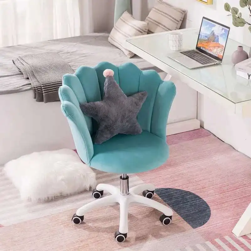 

Modern Velvet Office Chair for Company Rotatable Soft Backrest Chair with Wheels Simple Creative Office Chairs for E-sports Room