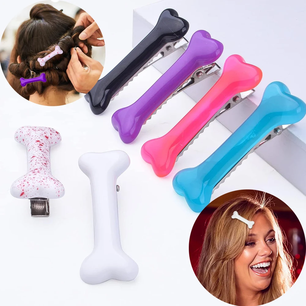 

2pcs Dog Bone Design Hairpin Fashion Creative Hair Clips Women Halloween Charm Lovely Barrettes Hair Styling Tools Accessories