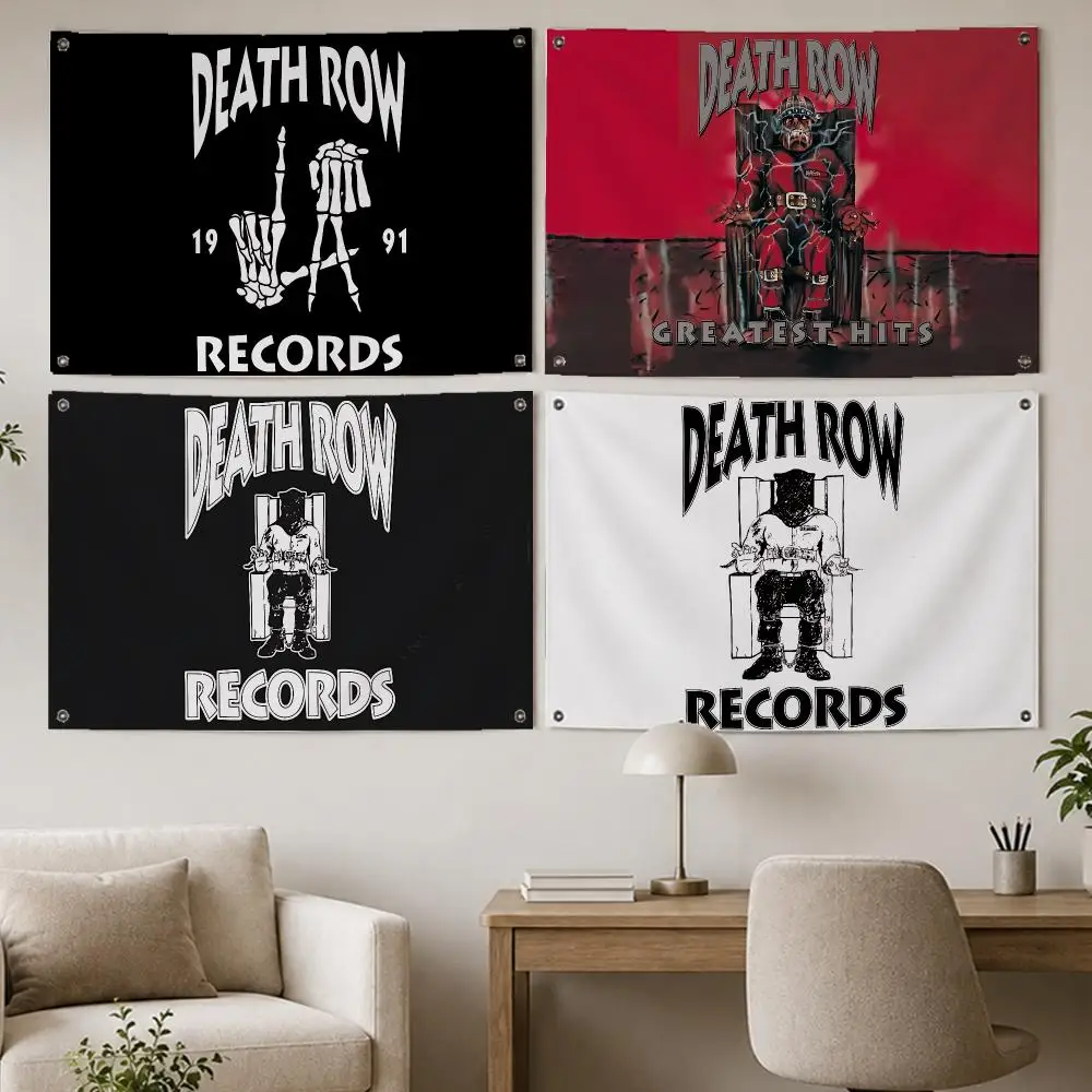 Rock Brand Death Row Records Flags Room Home Decor Wall‑Hanging Art Banner, Outdoor for Bedroom Party Background Decoration